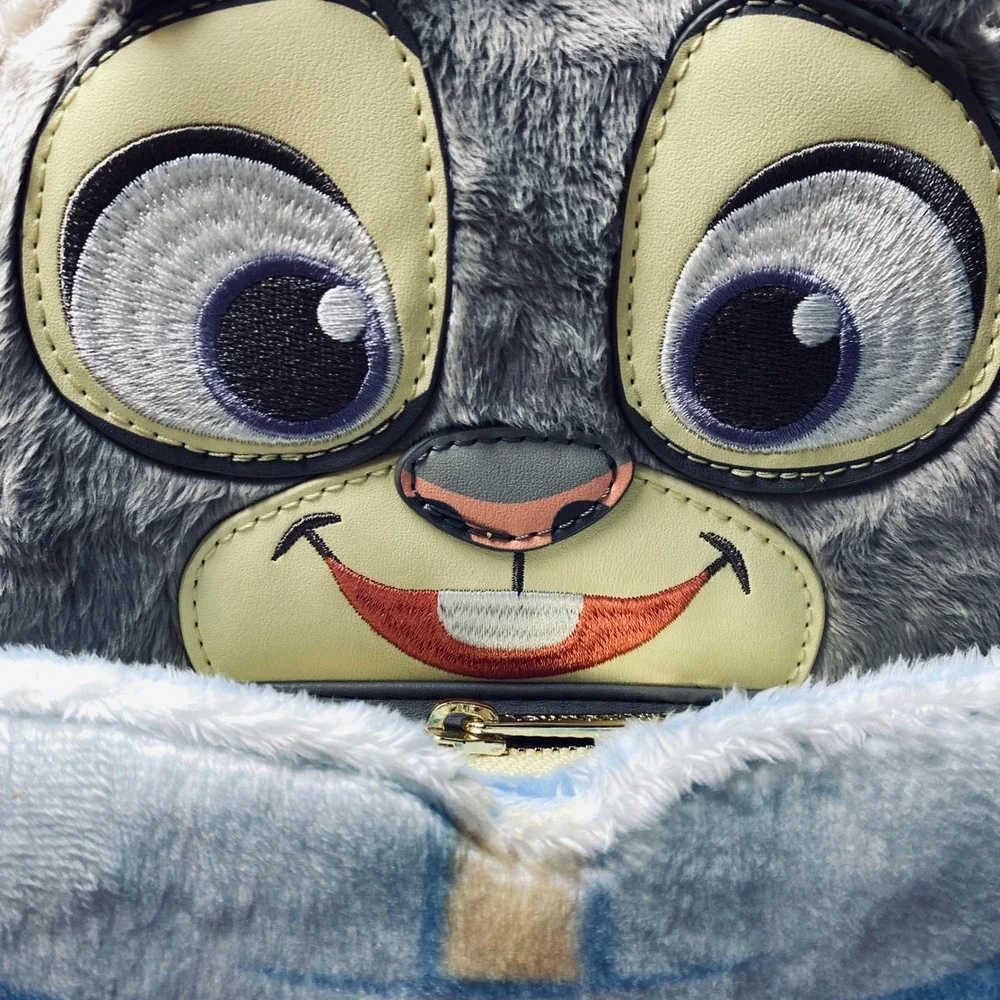 NWT Disney Parks‎ Loungefly Zootopia Judy Hopps Plush Mini Backpack Grey Blue
